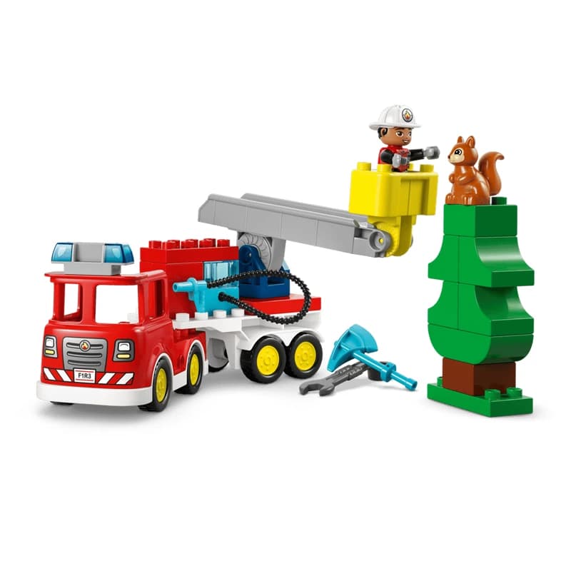 لگو Fire Truck with Hose and Firefighter سری دوپلو کد 10473 — تصویر ۵