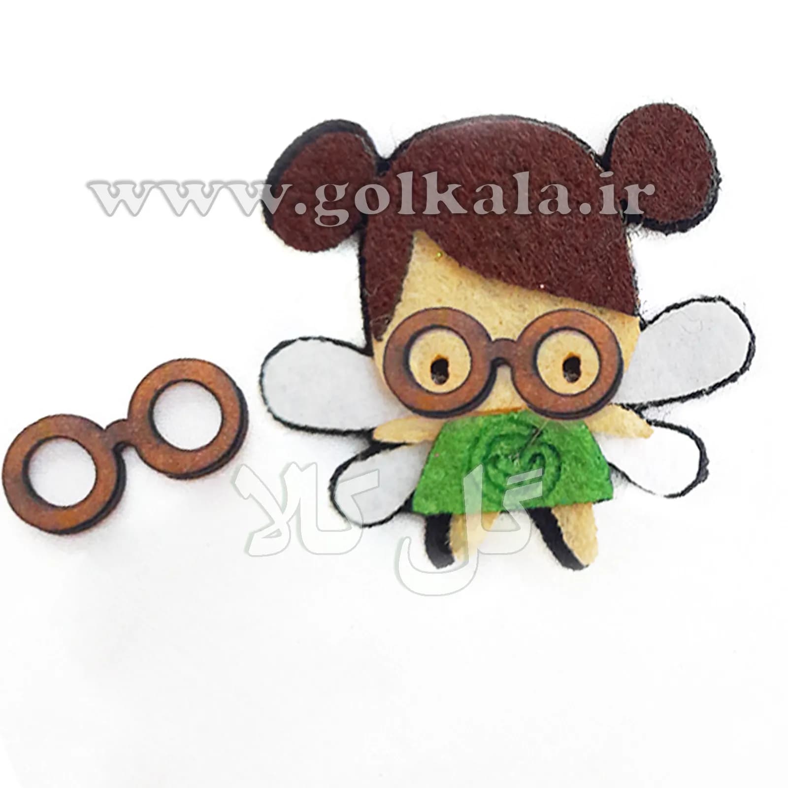 عینک چوبی عروسک 👓| فریم گرد