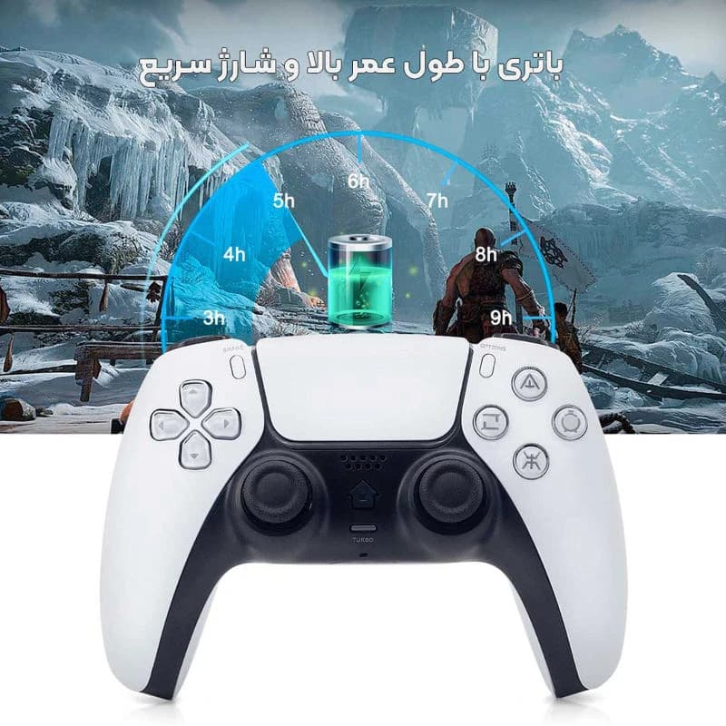 دسته بازی بی سیم طرح PS5 مدل T28 — تصویر ۵