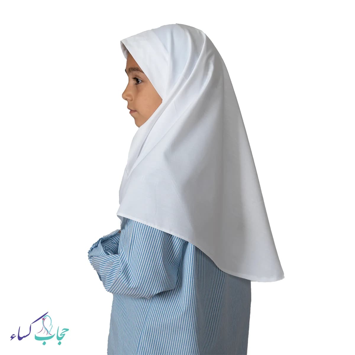 مقنعه کلاس دوم و سومی ابری سفید سایز 2 و 3