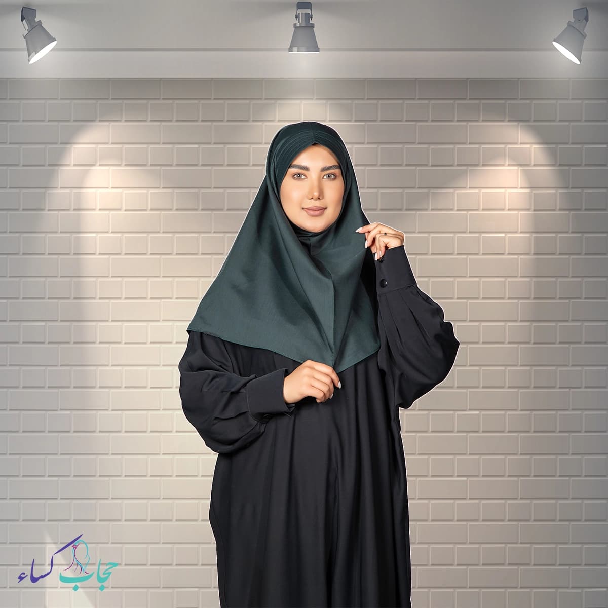 مقنعه ابردوزی کرپ سایز 100