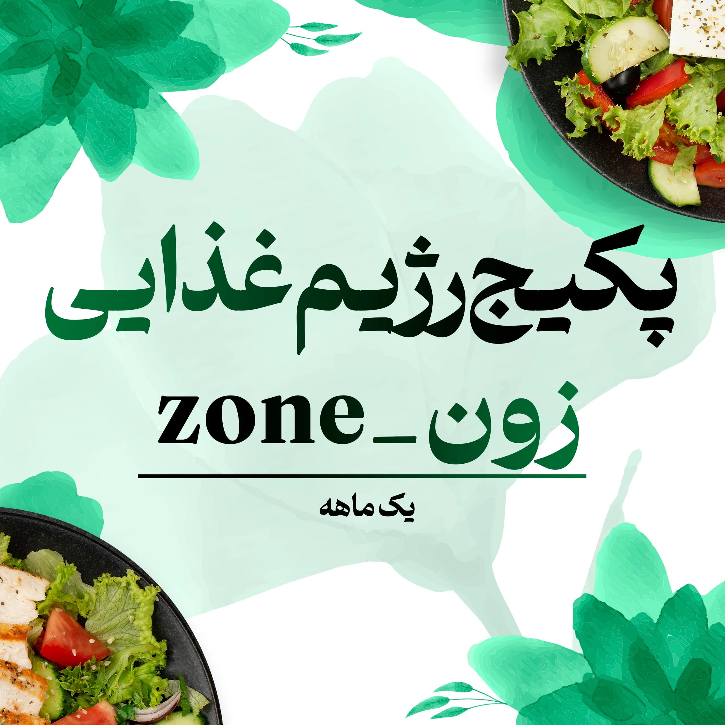 پکیج رژیم غذایی زون (zone) یک ماهه