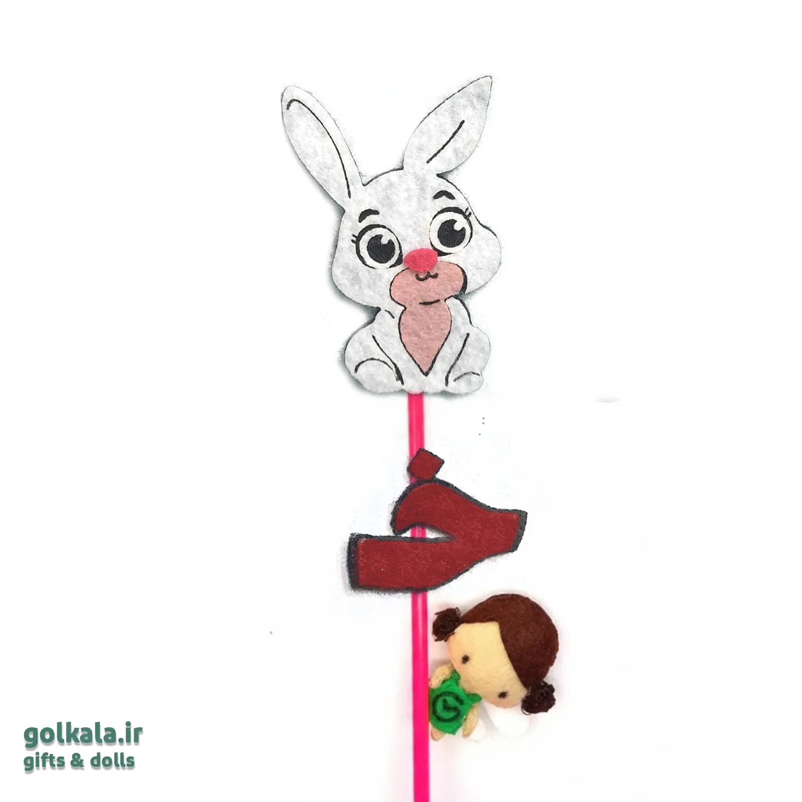گیفت و تاپر نمدی آموزش حرف خ (طرح خرگوش)🐰 – در ۴ مدل | اول دبستان گل کالا — تصویر ۳
