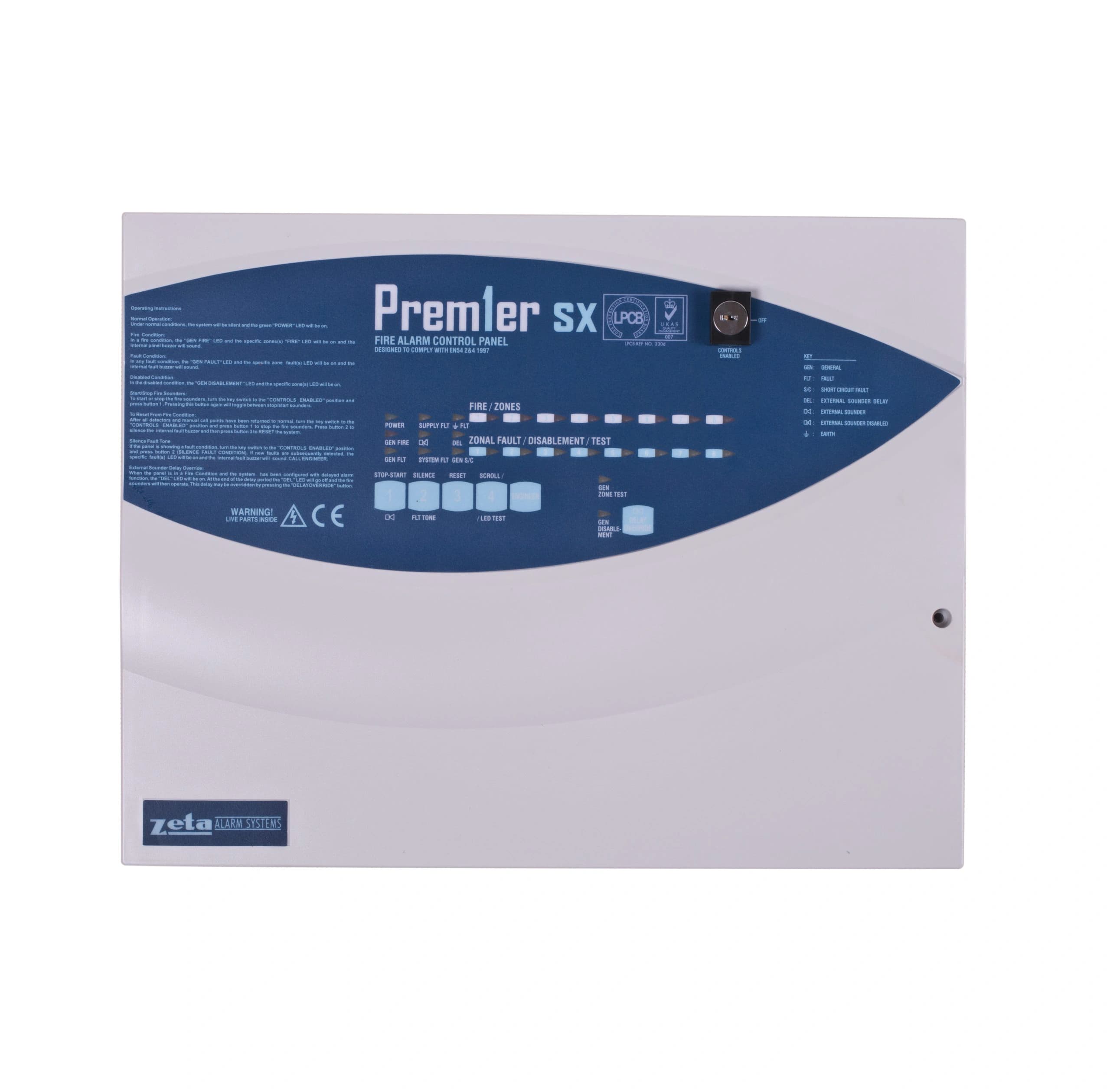 پنل اعلام حریق زتا (zeta) 8 زون مدل پریمیر (PREMIER SX)