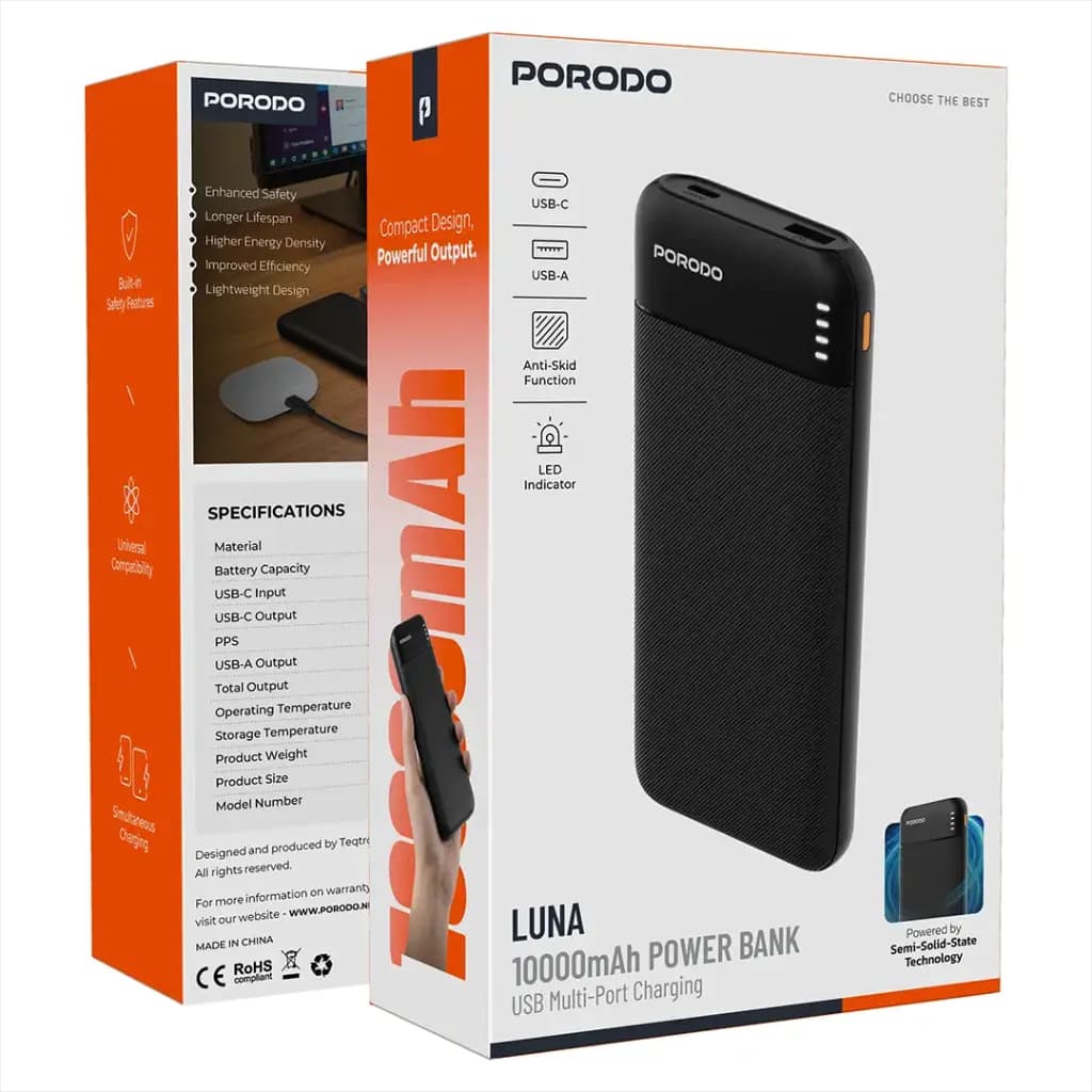 پاور بانک پرودو مدل Porodo Luna Pro 10000mAh — تصویر ۲