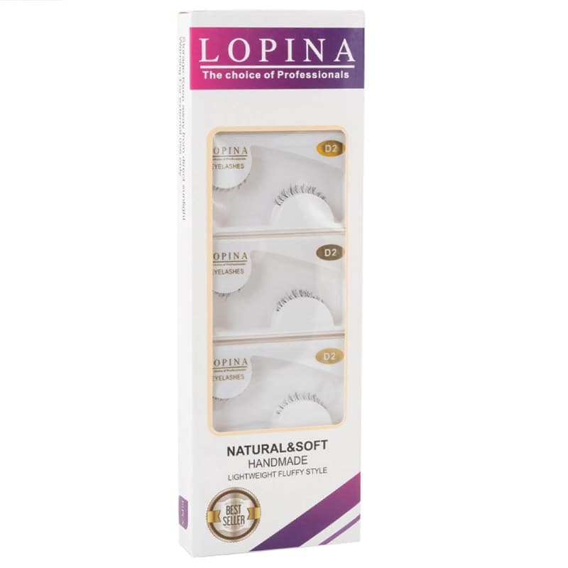 مژه پلک پایین لوپینا Lopina 10 مدل D1 بسته 10 جفتی