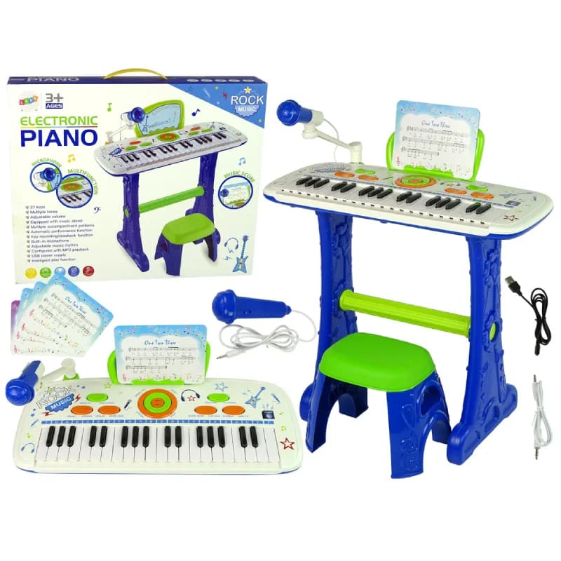 اسباب بازی پیانو با پایه و میکروفون مدل electronic piano کد 8808