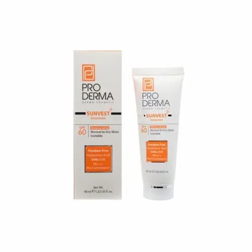 کرم ضد آفتاب و مرطوب کننده پوست های معمولی و خشک SPF 60 پرودرما