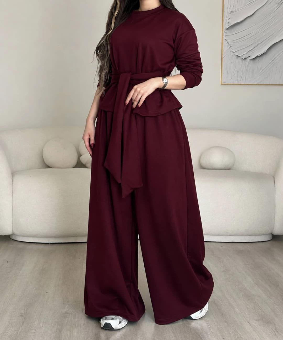 ست شومیز شلوار کرپ مازراتی هلن ریزش دار مدل بهیان |کد:4088 — تصویر ۲