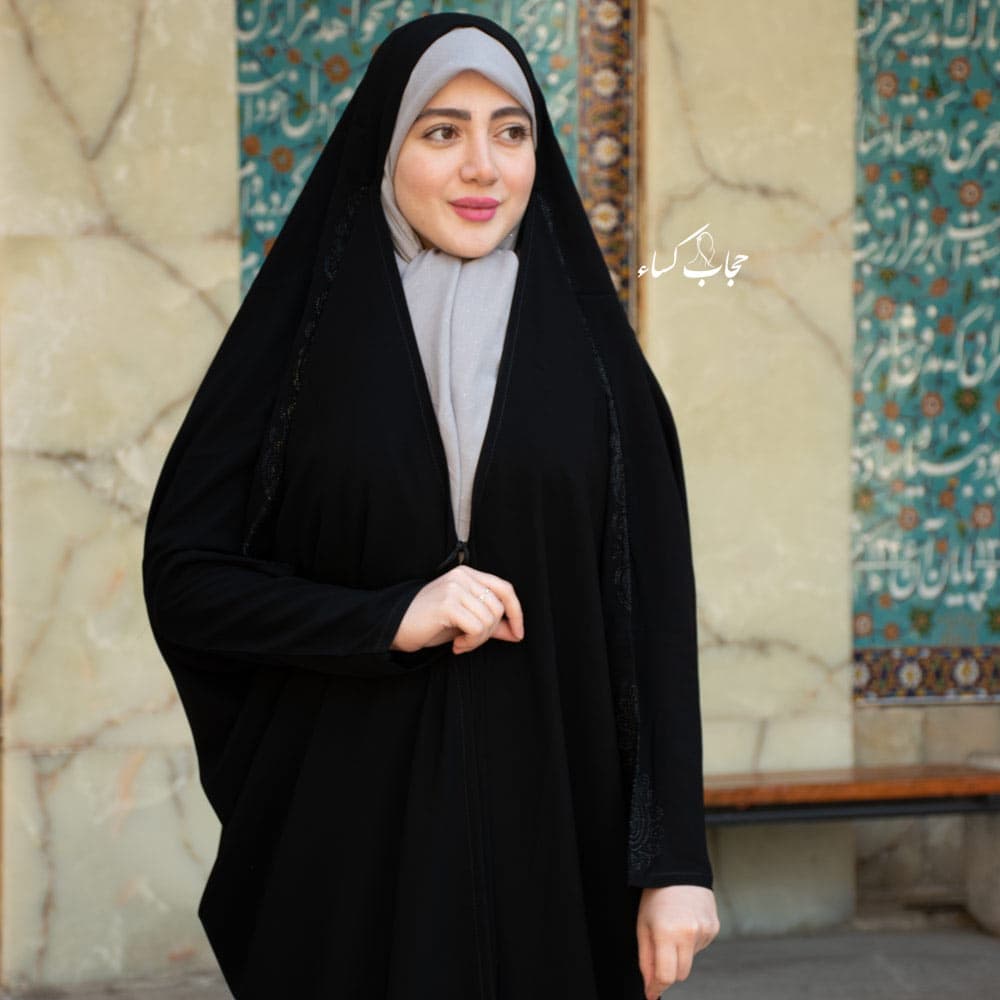 چادر صدفی کرپ کره نگینی — تصویر ۴