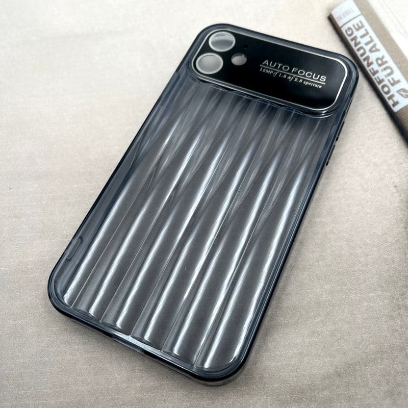 قاب گوشی iPhone 11 آیفون Crystal Square سیلیکونی شفاف ضد ضربه کرکره ای محافظ لنز دار مشکی کد 174000 — تصویر ۲
