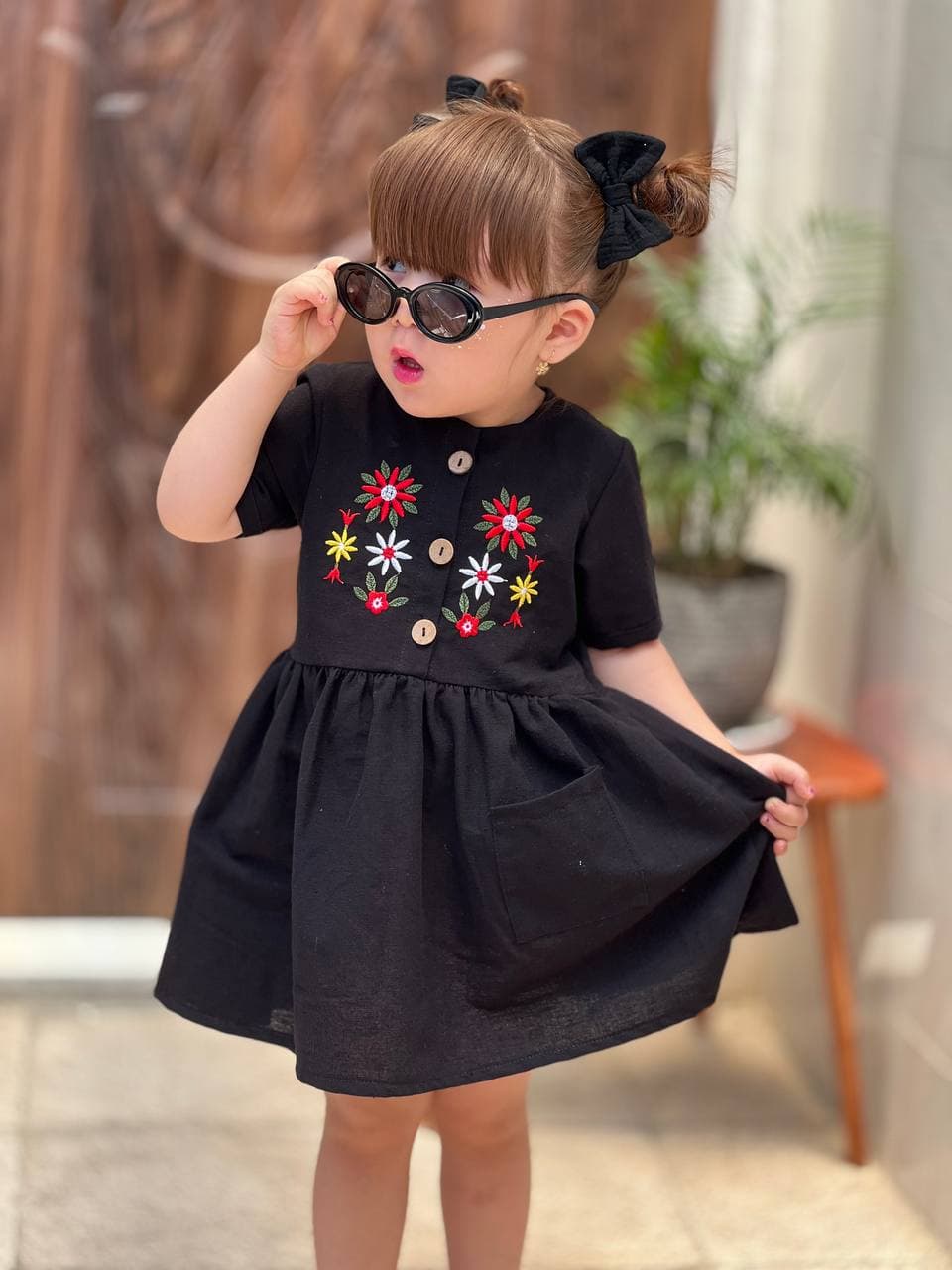 پیراهن مشکی گلدوزی