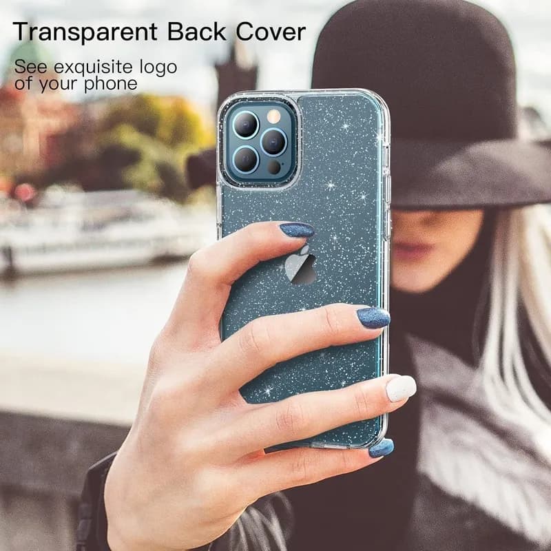 قاب شفاف اکلیلی و براق آیفون 12 پرو مدل Magic – iPhone 12 Pro Magic Clear Shiny Case