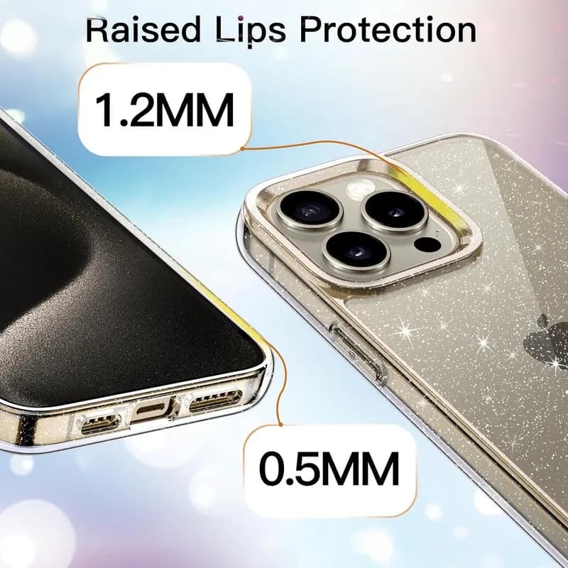 قاب شفاف اکلیلی و براق آیفون 12 پرو مکس مدل Magic – iPhone 12 Pro Max Magic Clear Shiny Case