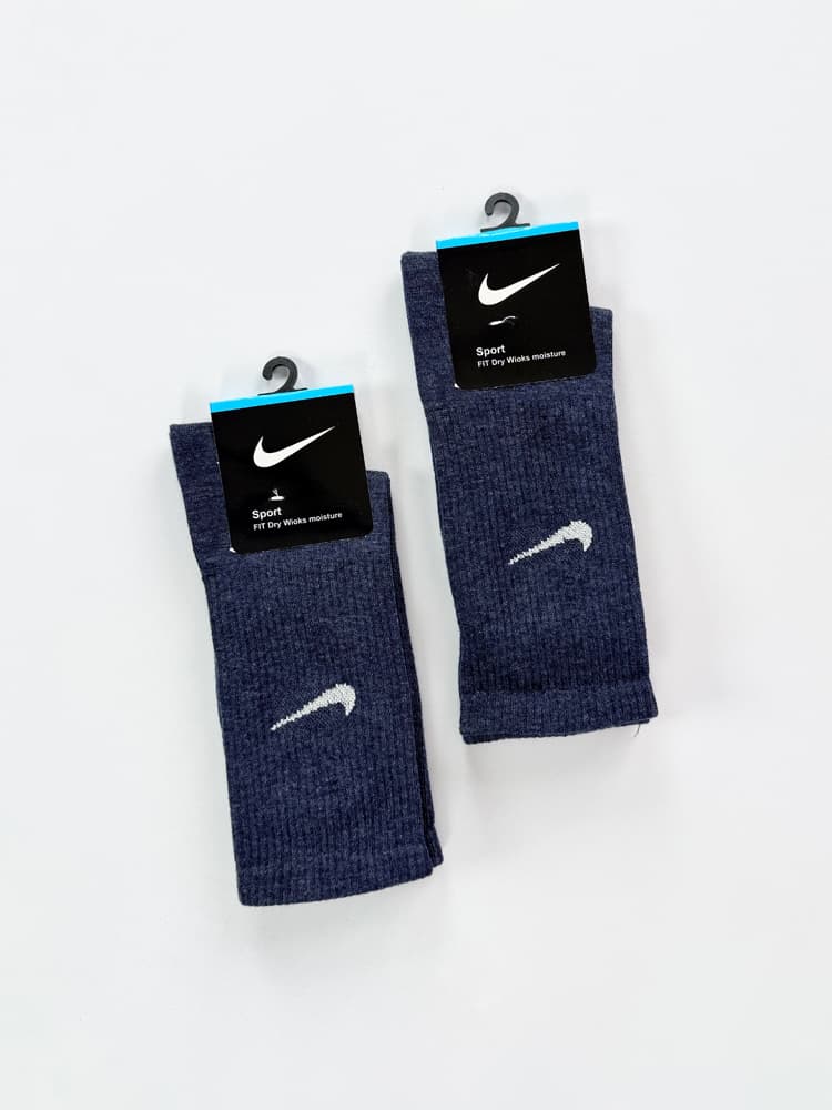جوراب ساقدار زنانه نخ پنبه سرمه ای برفکی Nike