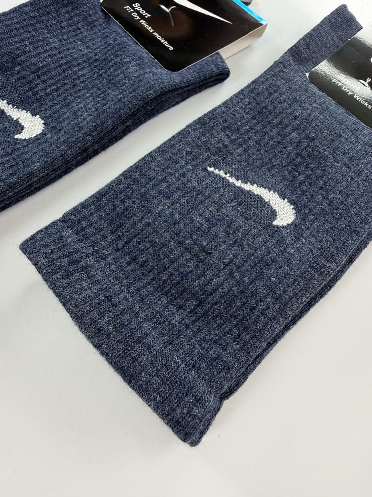 جوراب ساقدار زنانه نخ پنبه سرمه ای برفکی Nike — تصویر ۲