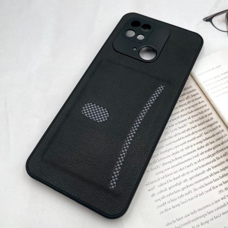 قاب گوشی Redmi 10C / Redmi 10 Power / Poco C40 شیائومی Smart Wallet جاکارتی چرم اورجینال کربن اسپرت محافظ لنز دار مشکی کد 148526 — تصویر ۲