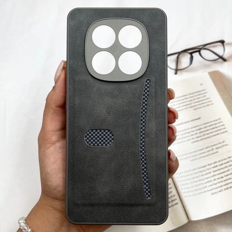 قاب گوشی Redmi Note 15 4G شیائومی Smart Wallet جاکارتی چرم اورجینال کربن اسپرت محافظ لنز دار تیتانیوم کد 492047