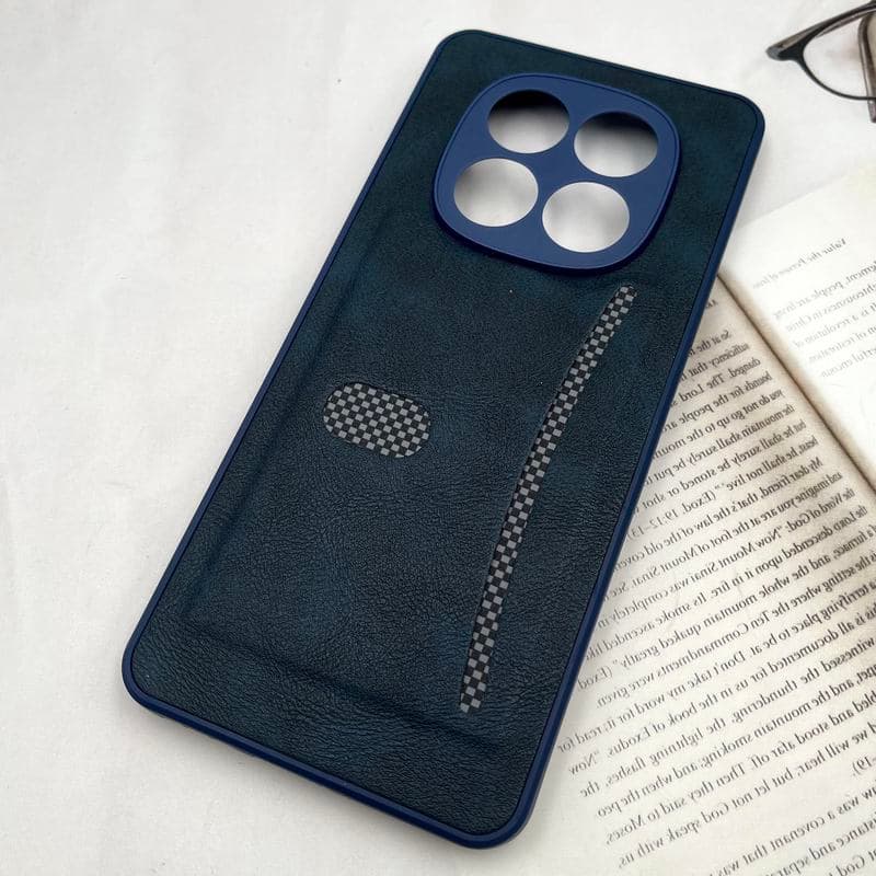 قاب گوشی Redmi Note 15 4G شیائومی Smart Wallet جاکارتی چرم اورجینال کربن اسپرت محافظ لنز دار سرمه ای کد 621631 — تصویر ۲