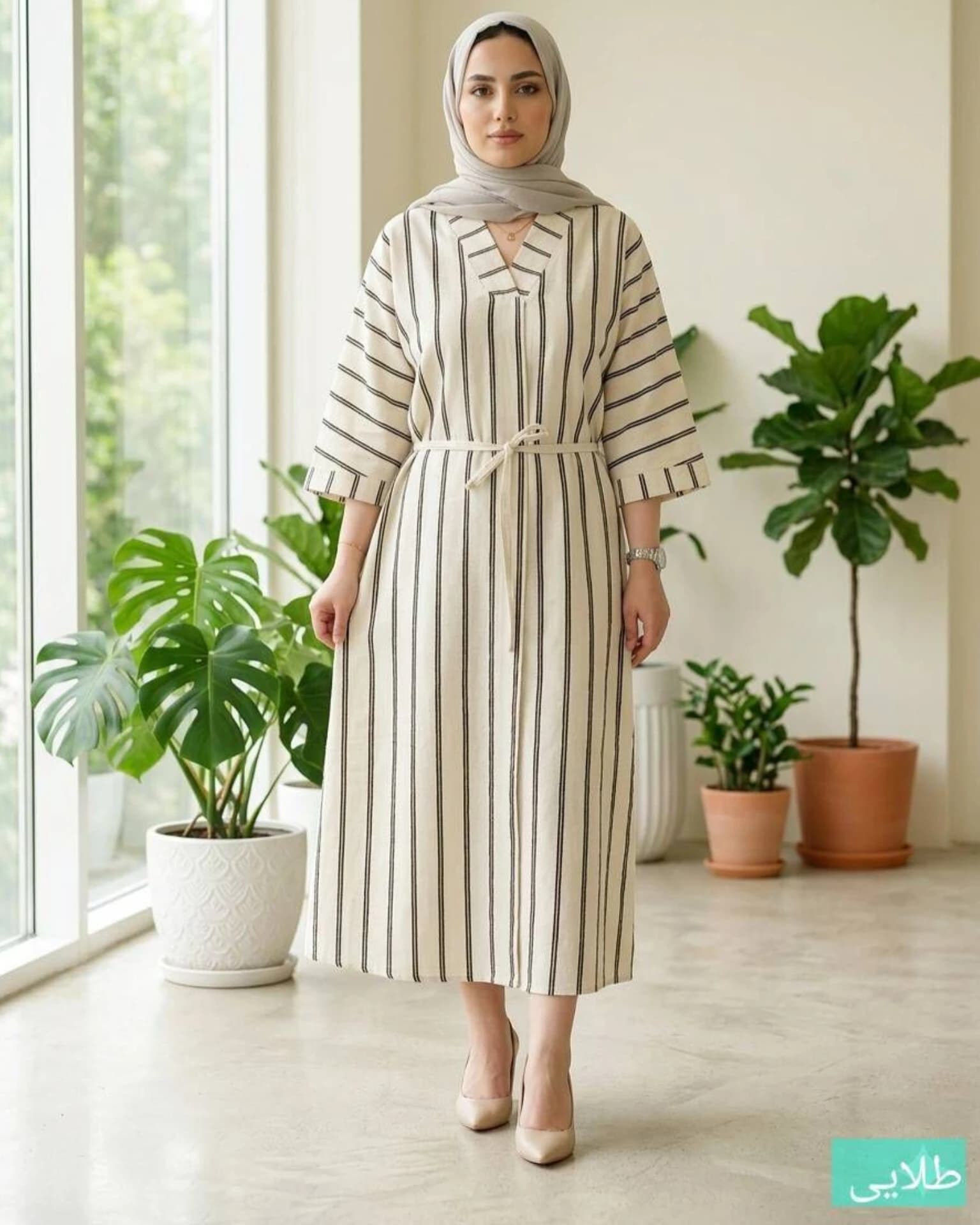 پیراهن لینن ترک درجه یک مدل آراز |کد:6012 — تصویر ۴