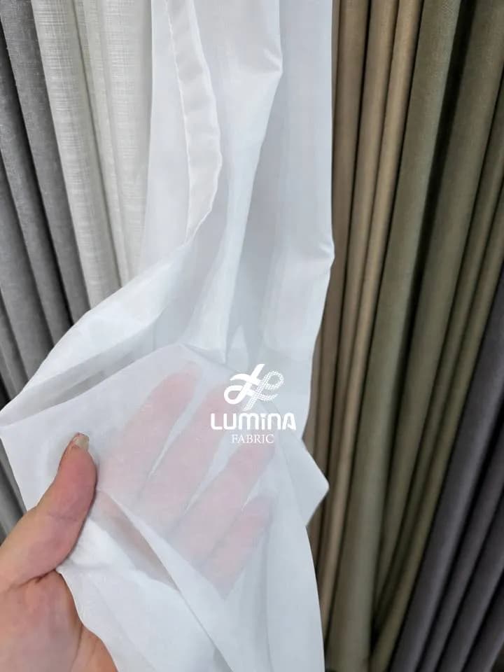 پرده آماده پانچی حریر ساده سفید | ارتفاع ۲۸۰ عرض ۱۵۰ | ارسال سریع — تصویر ۲