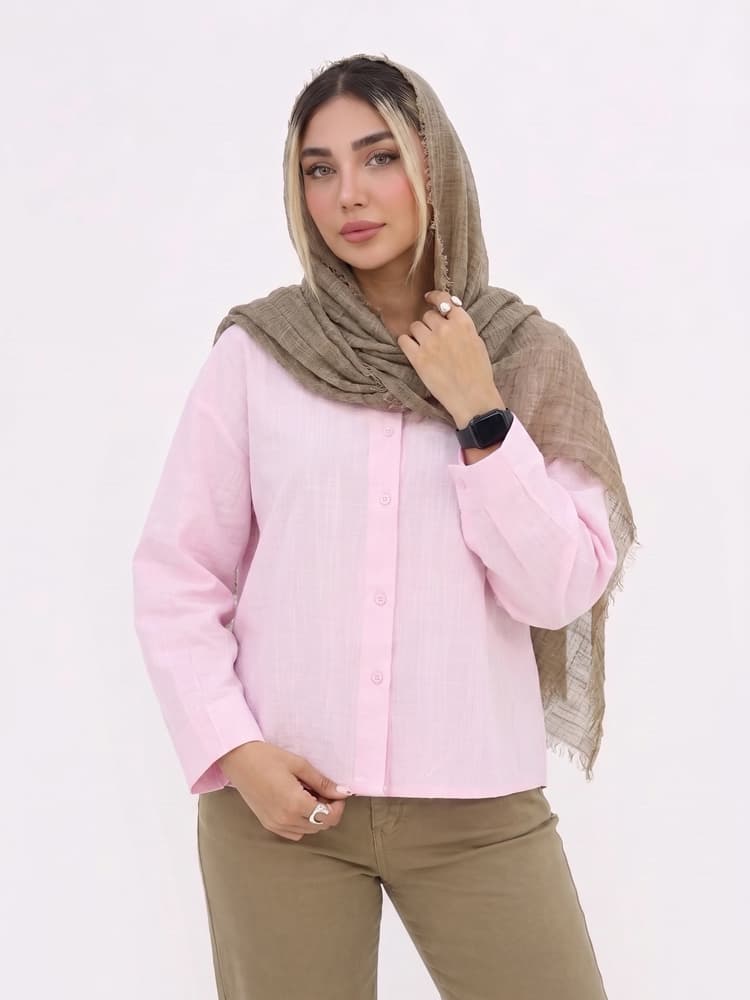 شومیز نادیا کادنزا جلو دکمه ساده — تصویر ۵