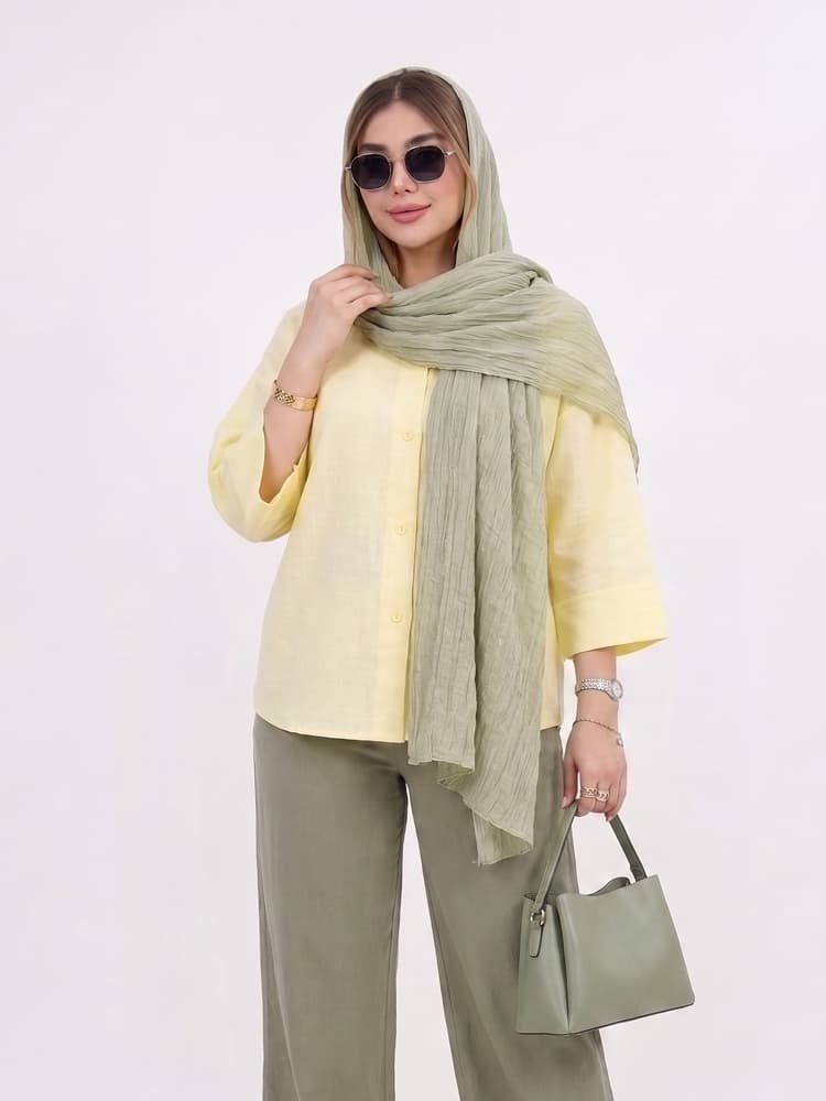 شومیز نادیا کادنزا جلو دکمه ساده — تصویر ۷