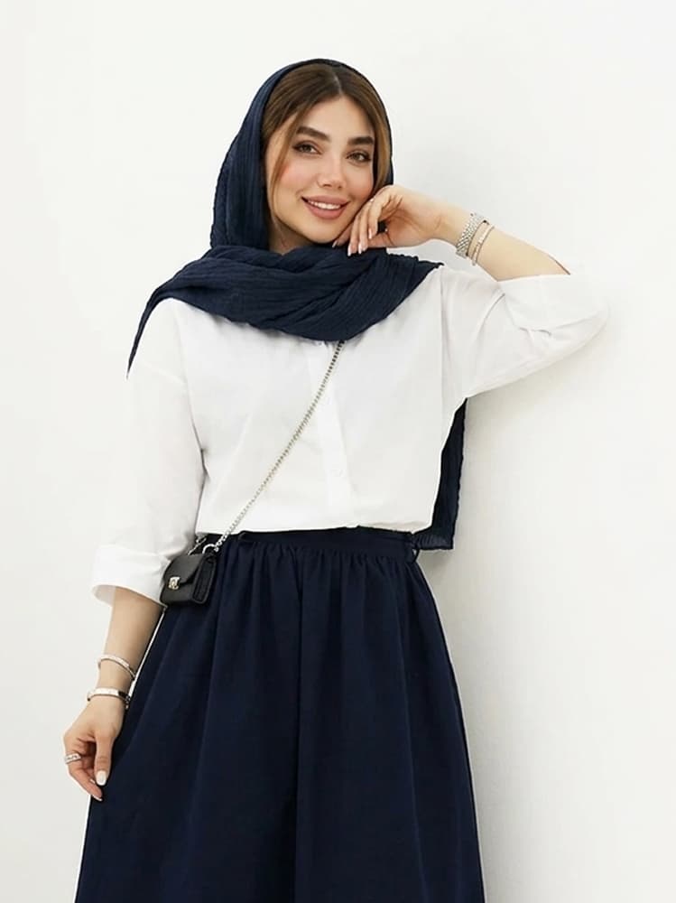 شومیز کادنزا یقه هفت جلو دکمه — تصویر ۳