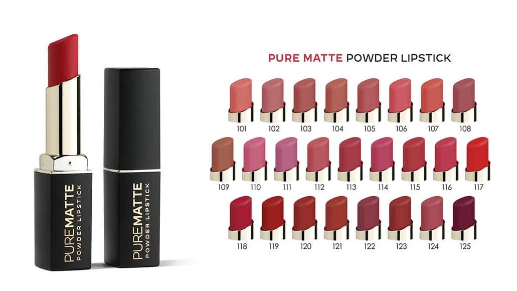 رژلب مات جامد پودری گلدن رز مدل Pure matte — تصویر ۵