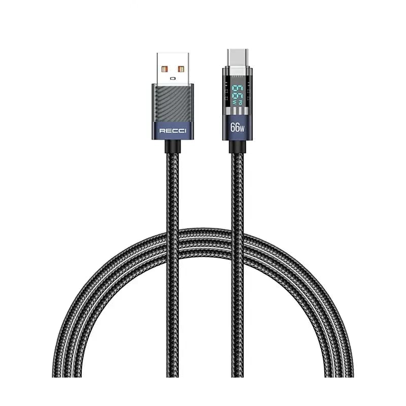 کابل سوپر فست شارژ تایپ سی 66 وات 1.2 متری Recci مدل RS16C — تصویر ۵