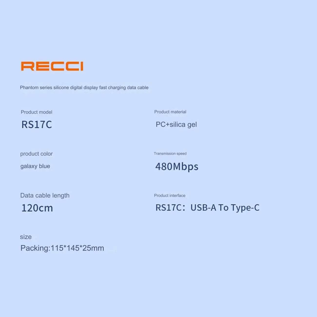 کابل فست شارژ 66 وات 1.2 متری رسی RS17C — تصویر ۵