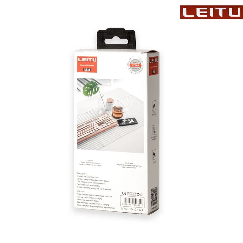 شارژر دیواری موبایل لیتو Leitu LH-28 با کابل TYPE-C — تصویر ۴