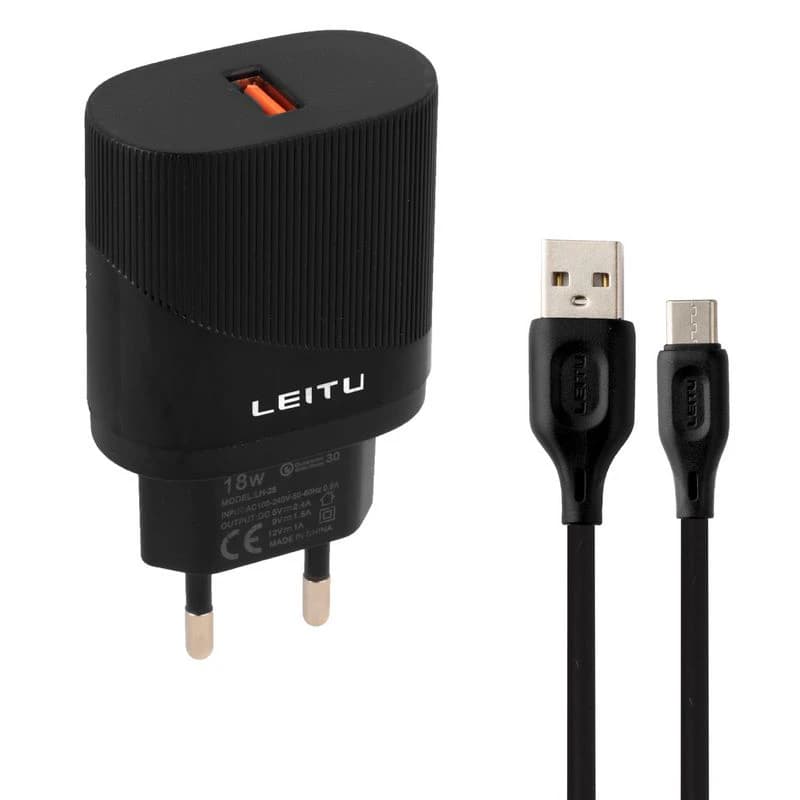 شارژر دیواری موبایل لیتو Leitu LH-28 با کابل TYPE-C — تصویر ۲