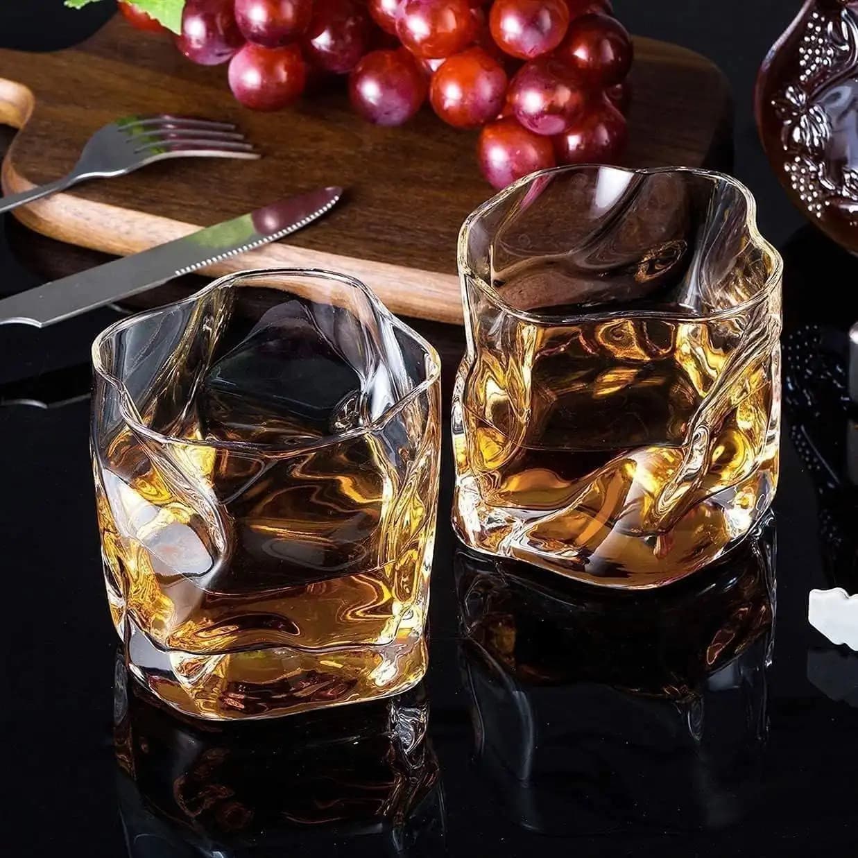 نیم لیوان دفرمه کریستالین Deli Glass | پک ۶ عددی ۳۰۰ سی‌سی کد 383 — تصویر ۶