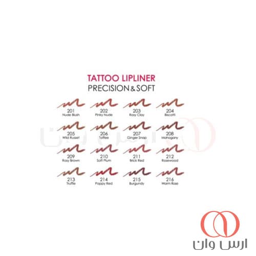 مداد لب ضد آب گلدن رز مدل Tattoo Lipliner — تصویر ۲