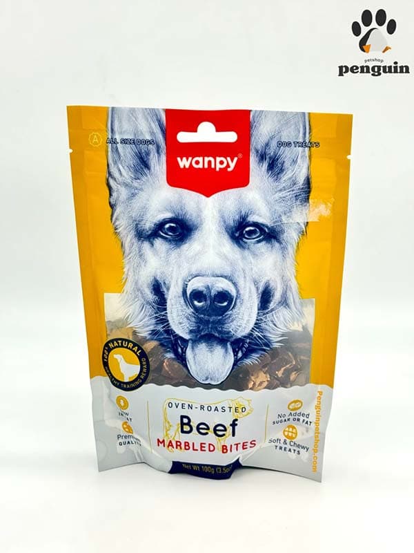 تشویقی گوشت مرمری سگ ونپی Beef Marbled Bites طعم گوشت گاو وزن 100 گرم