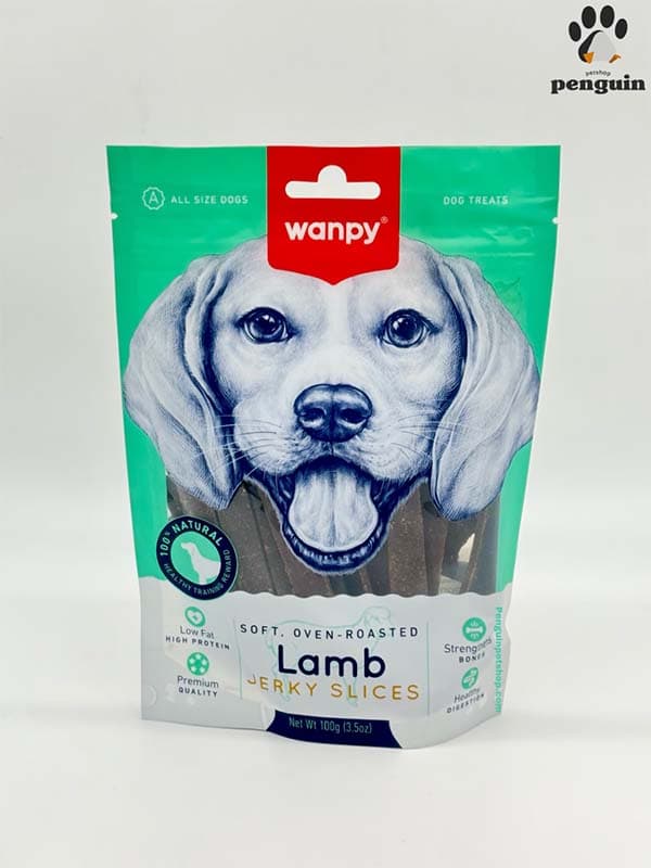 تشویقی نواری سگ ونپی Lamb Jerky Slices طعم گوشت بره وزن 100 گرم
