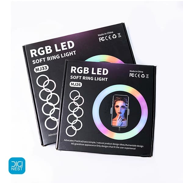 رینگ لایت مدل mj26 RGB سایز 10 اینچ — تصویر ۵