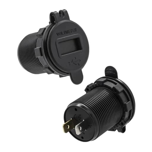 شارژر USB خودرویی روپنلی گرد قرمز دو خروجی فست شارژ QC3.0 با نشانگر ولتاژ — تصویر ۵