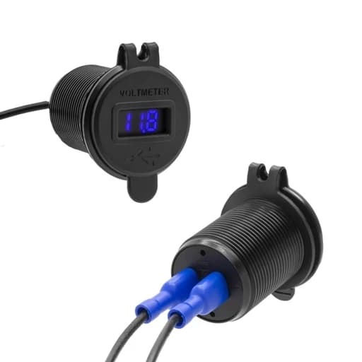 شارژر USB خودرویی روپنلی گرد قرمز دو خروجی فست شارژ QC3.0 با نشانگر ولتاژ — تصویر ۶