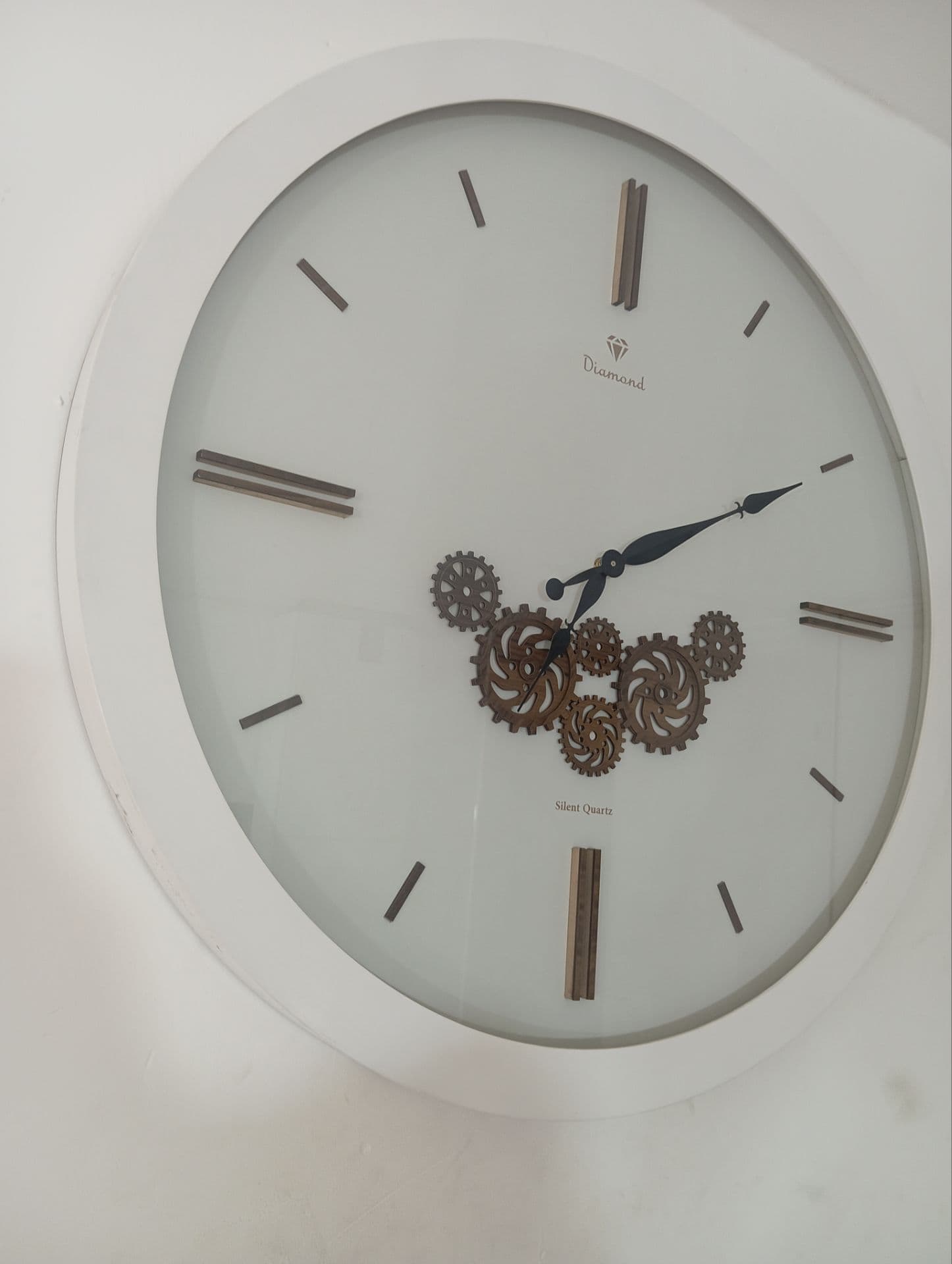 ساعت دیواری تمام چوب موتور آرام گرد قطر 75cm — تصویر ۳
