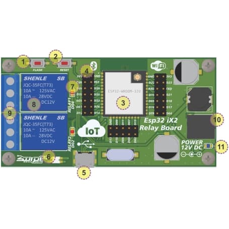 برد کاربردی صنعتی دو رله IOT بر اساس ماژول ESP32 — تصویر ۶