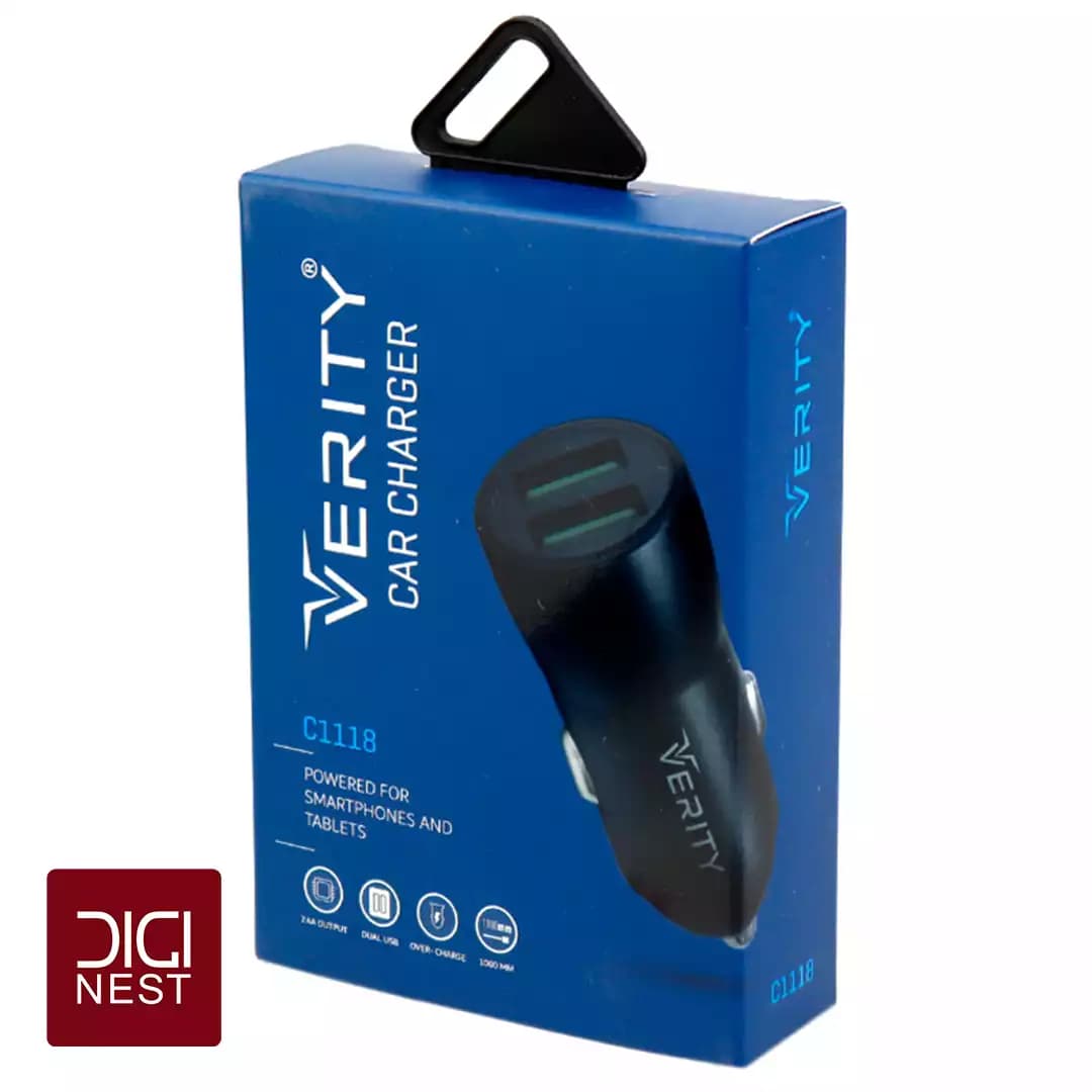 شارژر فندکی Verity C1118 2.4A 12W + کابل میکرو یو اس بی — تصویر ۳
