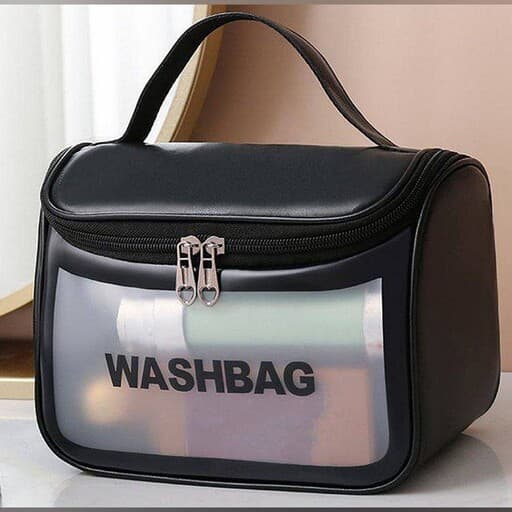 کیف آرایشی واشبگ بیضی مشکی سایز بزرگ WASHBAG