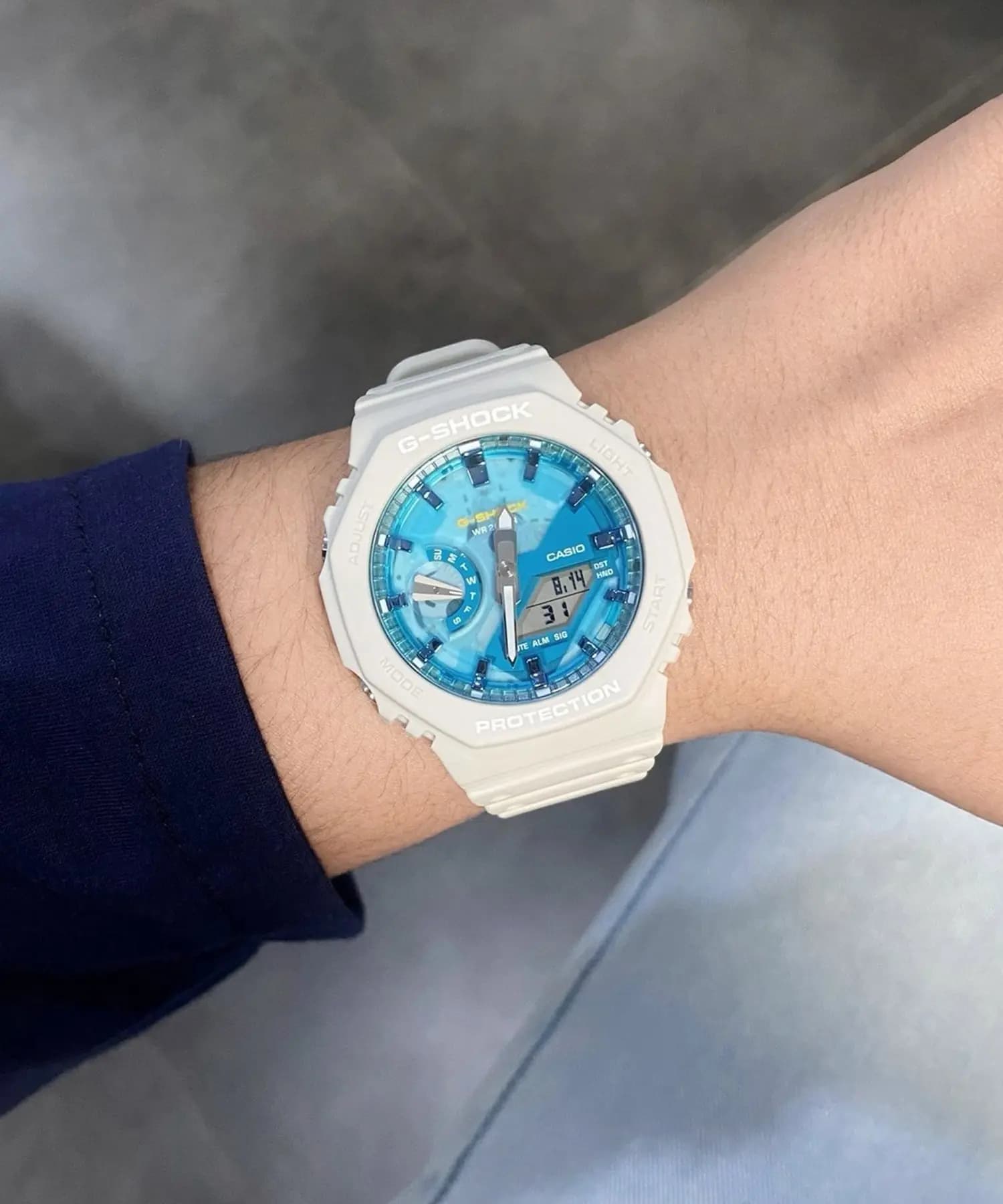 ساعت مردانه کاسیو جیشاک مدل CASIO GA-2100AS-5ADR — تصویر ۶