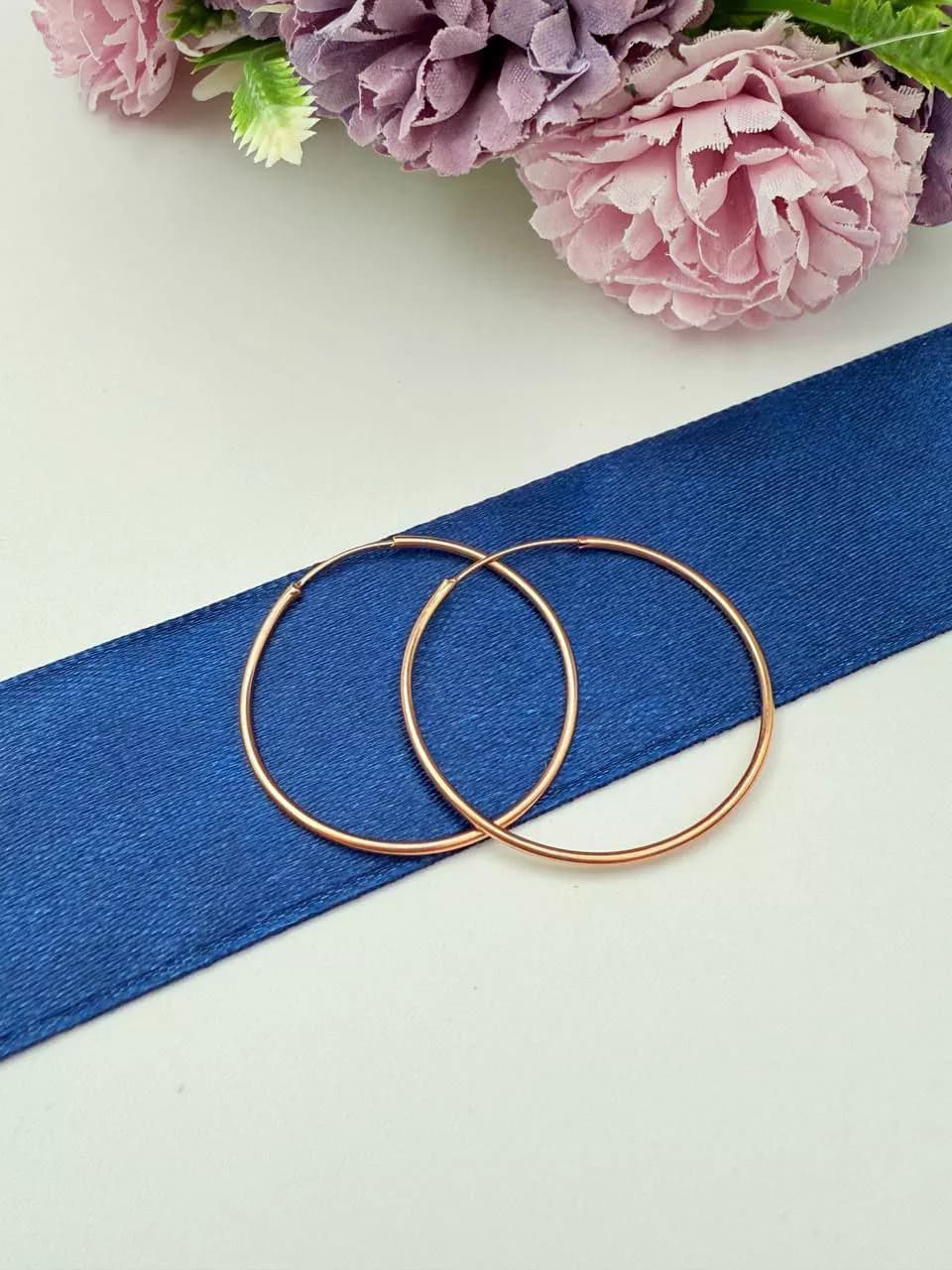 گوشواره حلقه ای ساده بزرگ — تصویر ۴