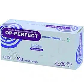 دستکش لاتکس OP-perfect اپی پرفکت 100 عددی (بدون پودر)