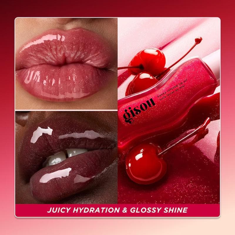 لیپ اویل گیسو رنگ چری |Gisou honey infused lip oil Cherry on the cake — تصویر ۲