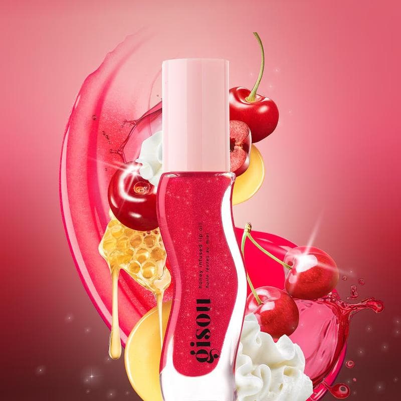 لیپ اویل گیسو رنگ چری |Gisou honey infused lip oil Cherry on the cake — تصویر ۴