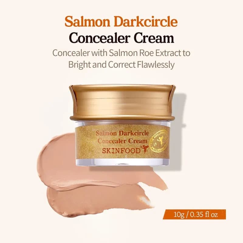 کانسیلر درمانی کرمی سالمون روشن کننده اسکین فود SKINFOOD salmon darkcircle Concealer Cream — تصویر ۸